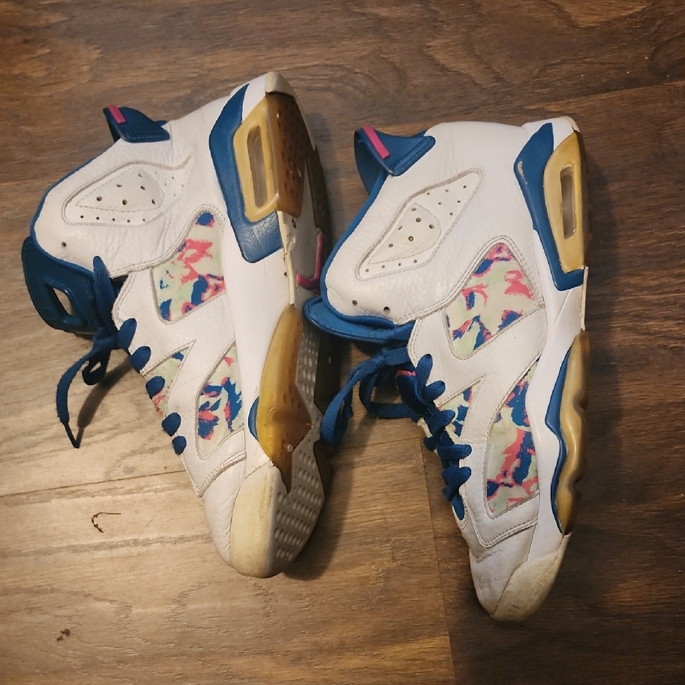 Kids White and Blue Sneakers